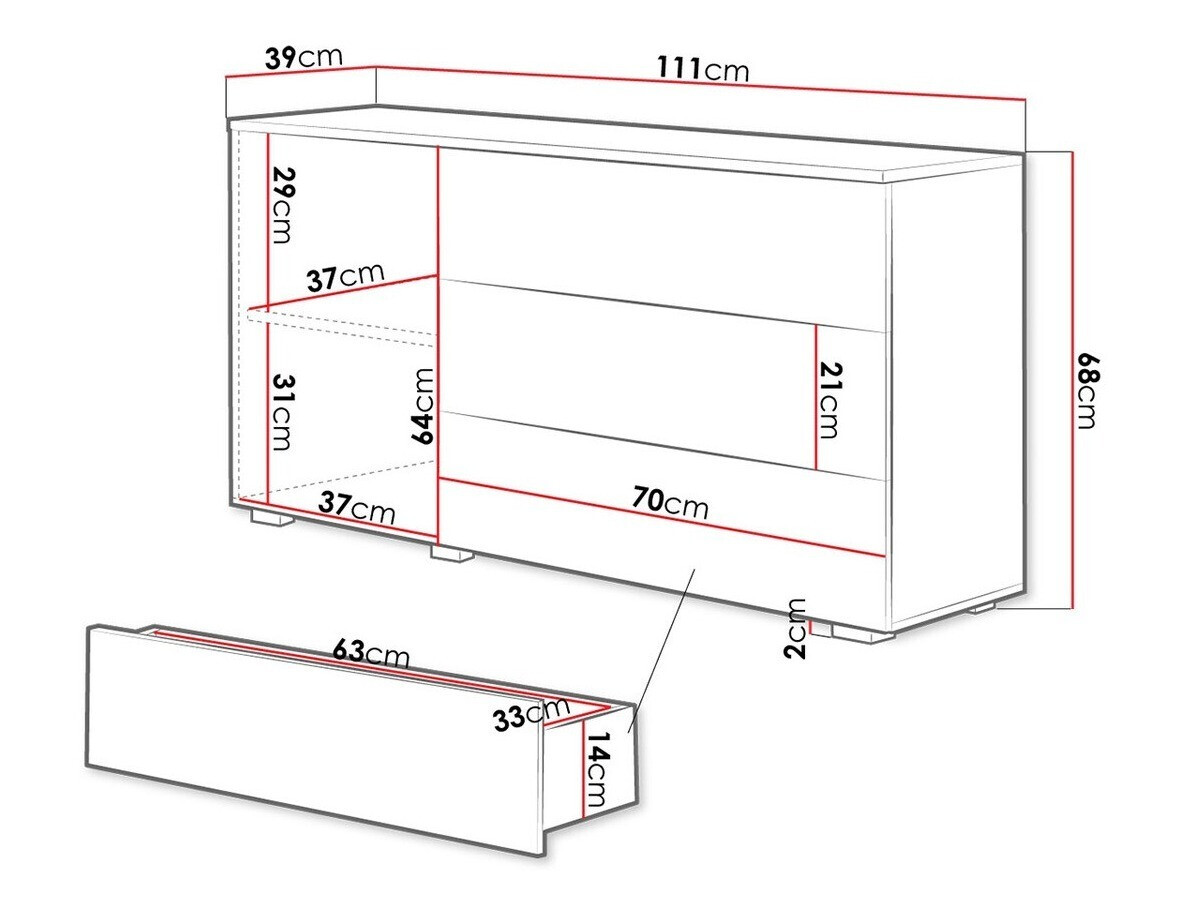 Kumode Sarasota 128 (Balts + Glancēts balts)