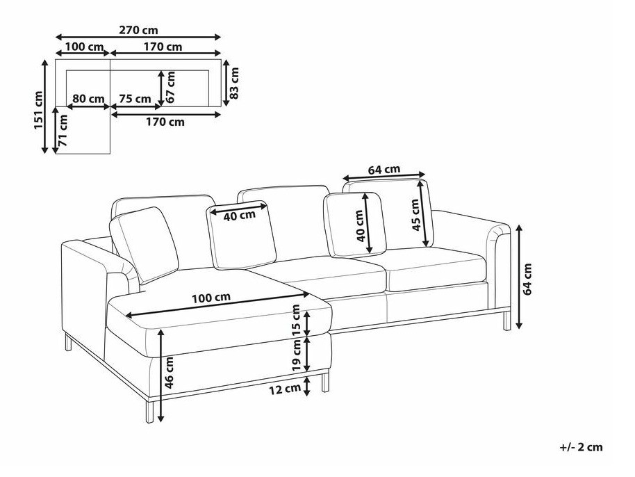 Угловой диван Berwyn 884 (Бежевый)