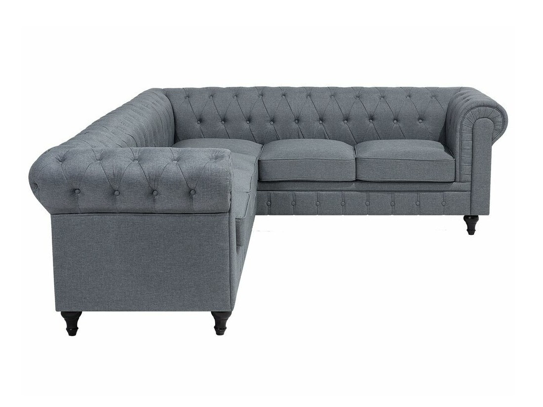 Chesterfield stūra dīvāns Cirdoro 109 (Pelēks)