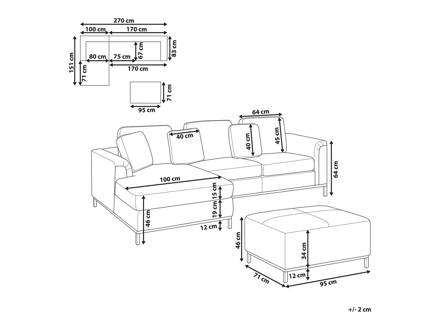 Угловой диван Berwyn 892 (Крем)