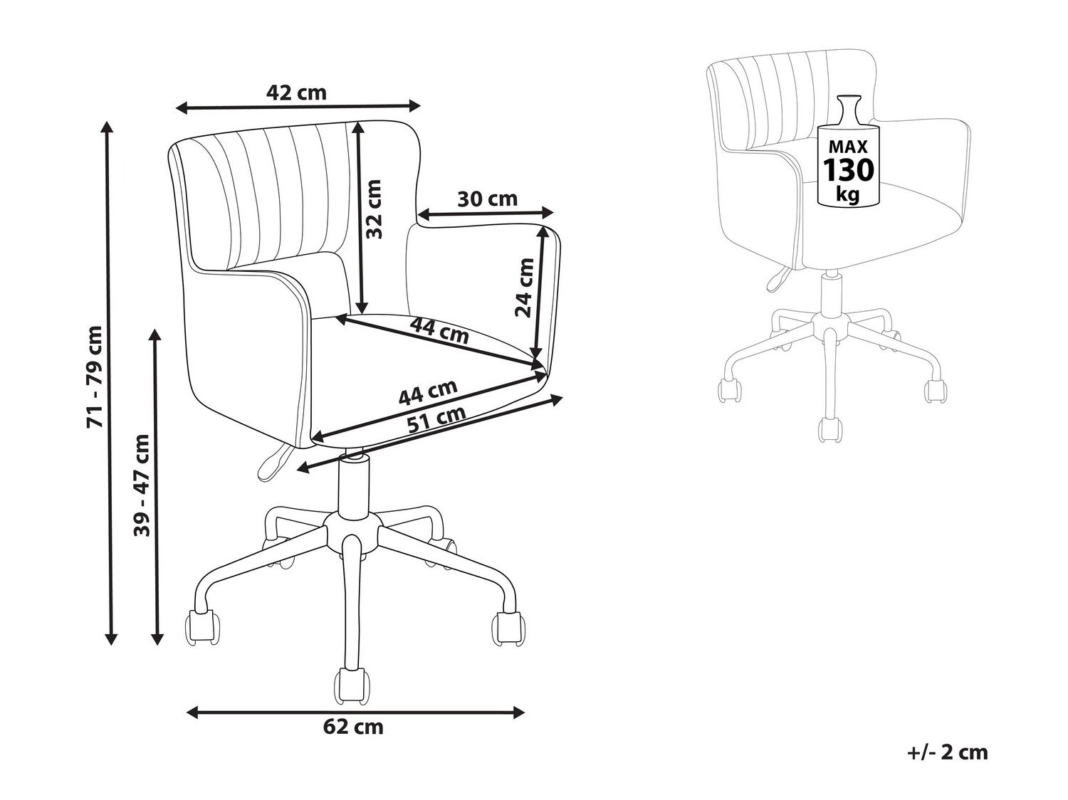 Biroja krēsls Berwyn 895 (Melns)