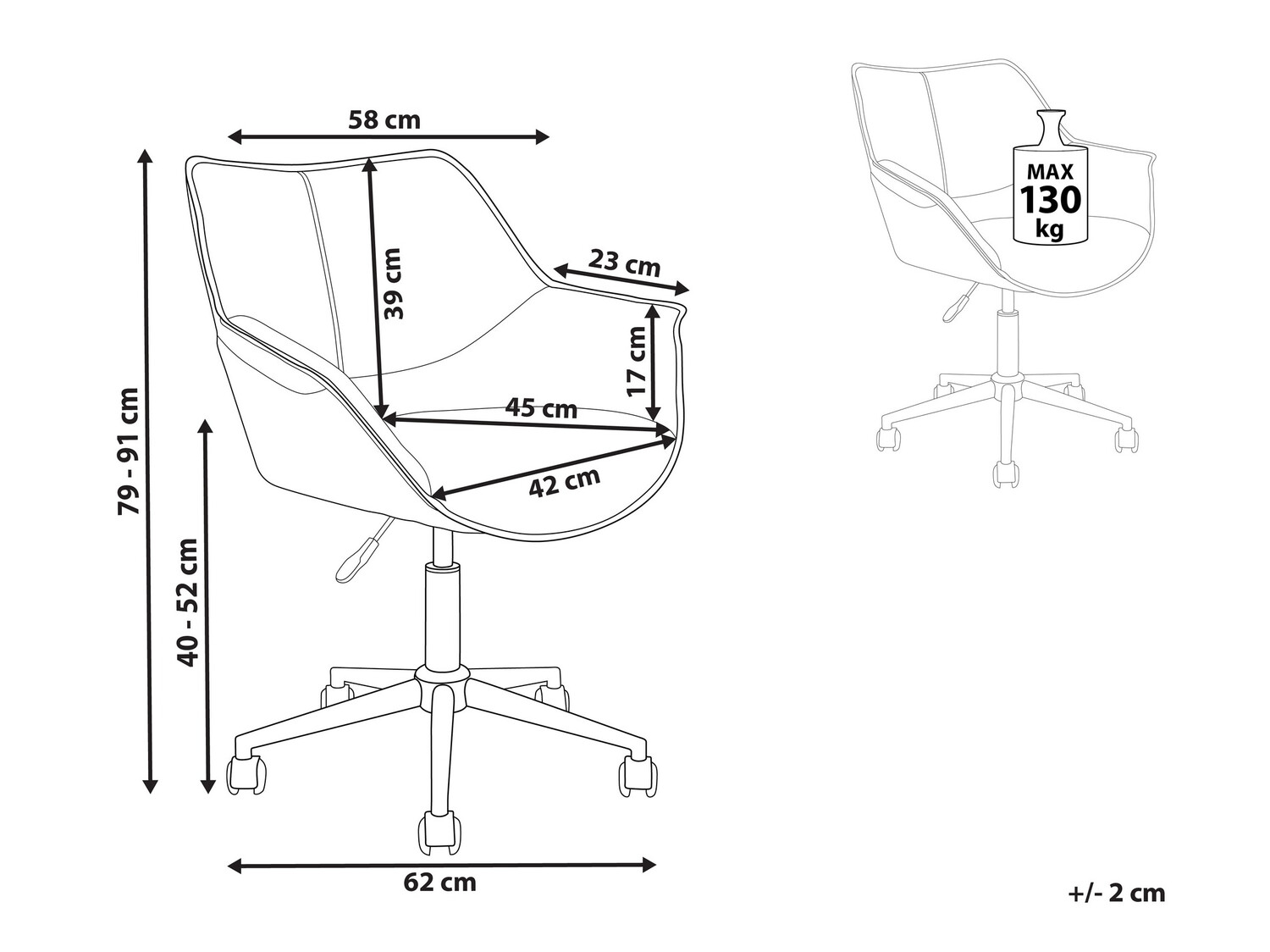 Biroja krēsls Berwyn 899 (Brūns)
