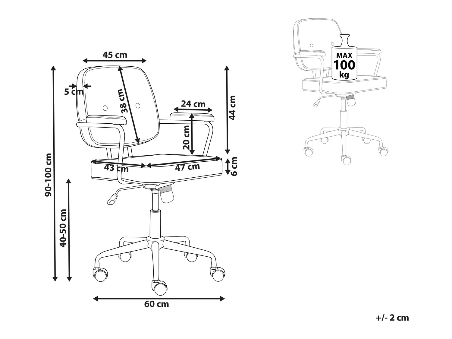 Biroja krēsls Berwyn 901 (Dzeltens)