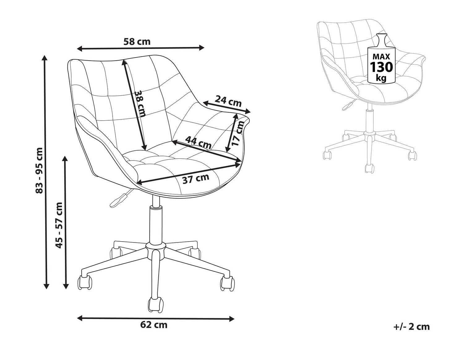 Biroja krēsls Berwyn 921 (Tumši rozā)