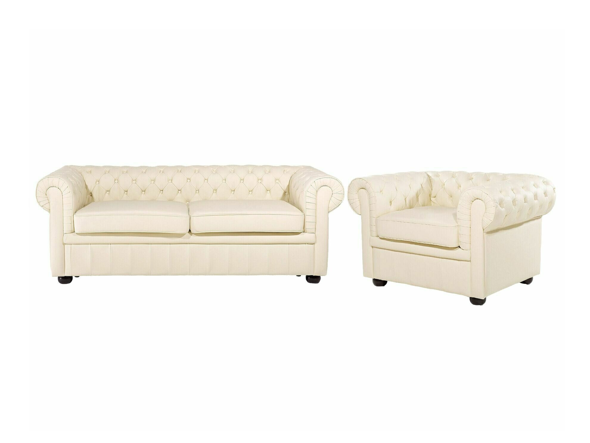 Chesterfield mīksto mēbeļu komplekts Cirdoro 112 (Krēms)