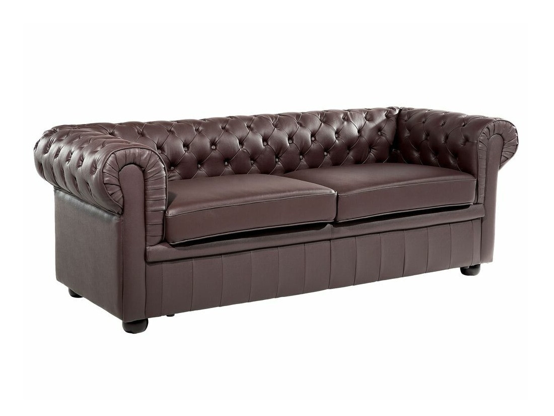 Chesterfield mīksto mēbeļu komplekts Cirdoro 112 (Tumši brūns)