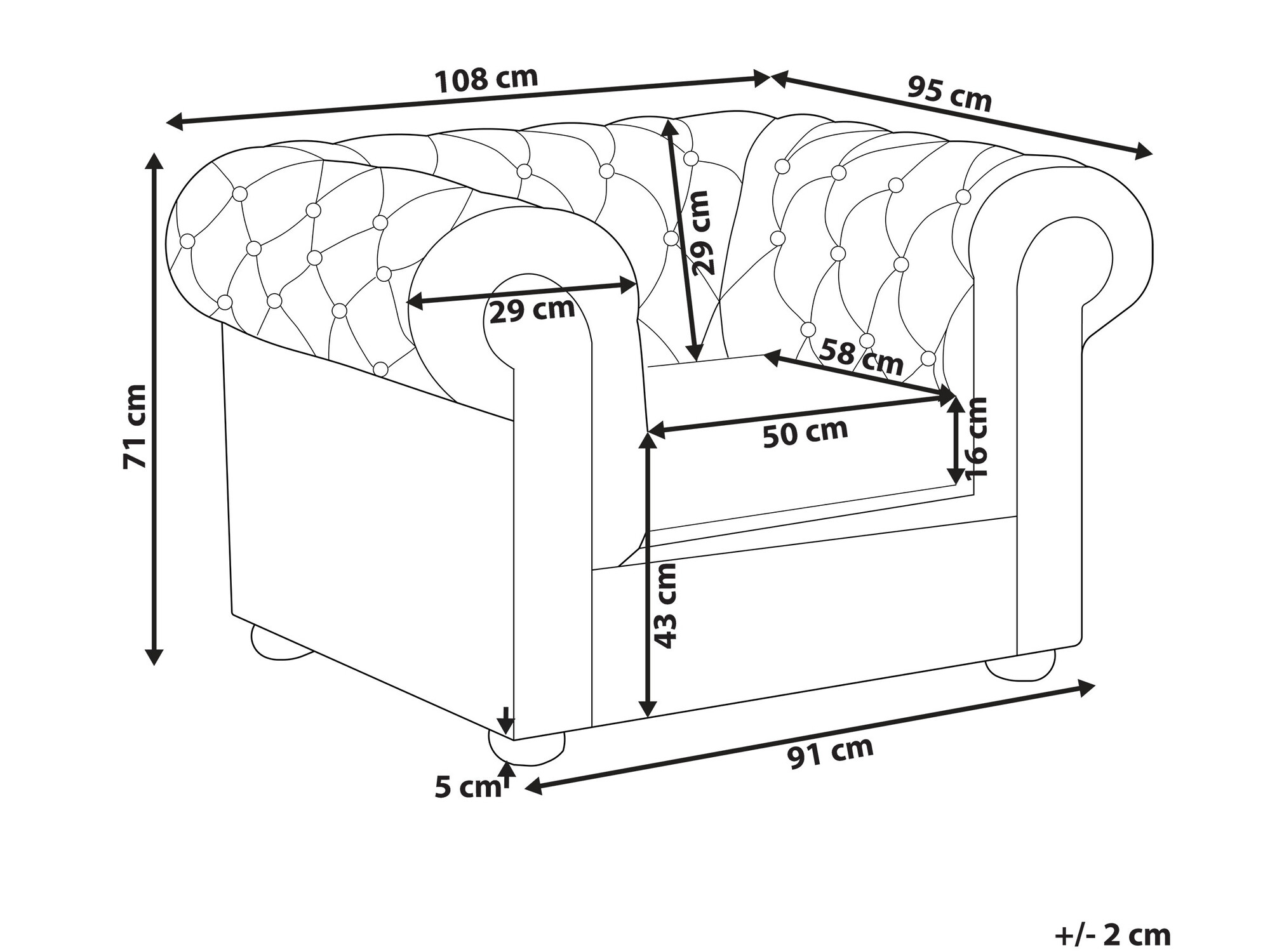 Кресло Chesterfield Cirdoro 116