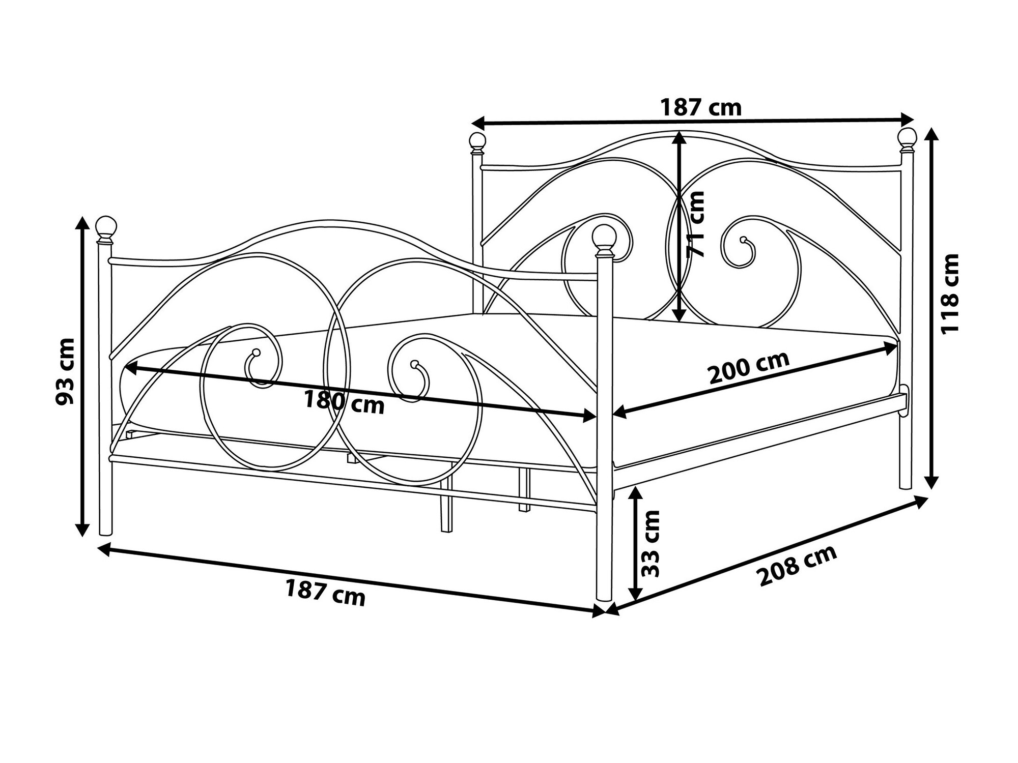 Кровать Berwyn 959 (Чёрный)