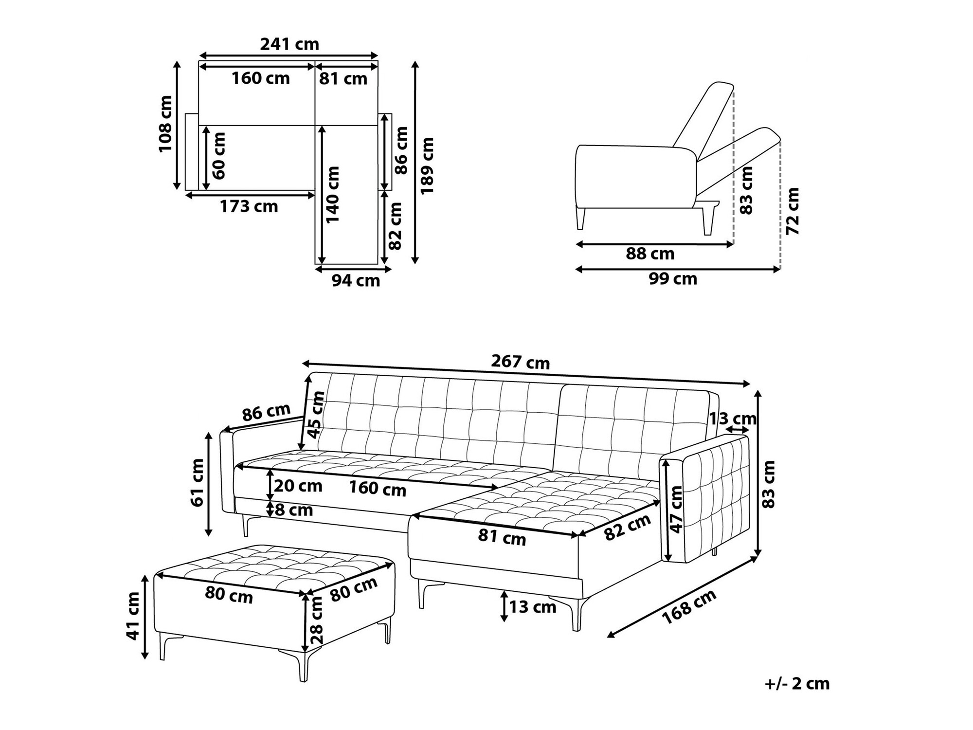 Stūra dīvāns Felvena 117 (Tumši rozā)