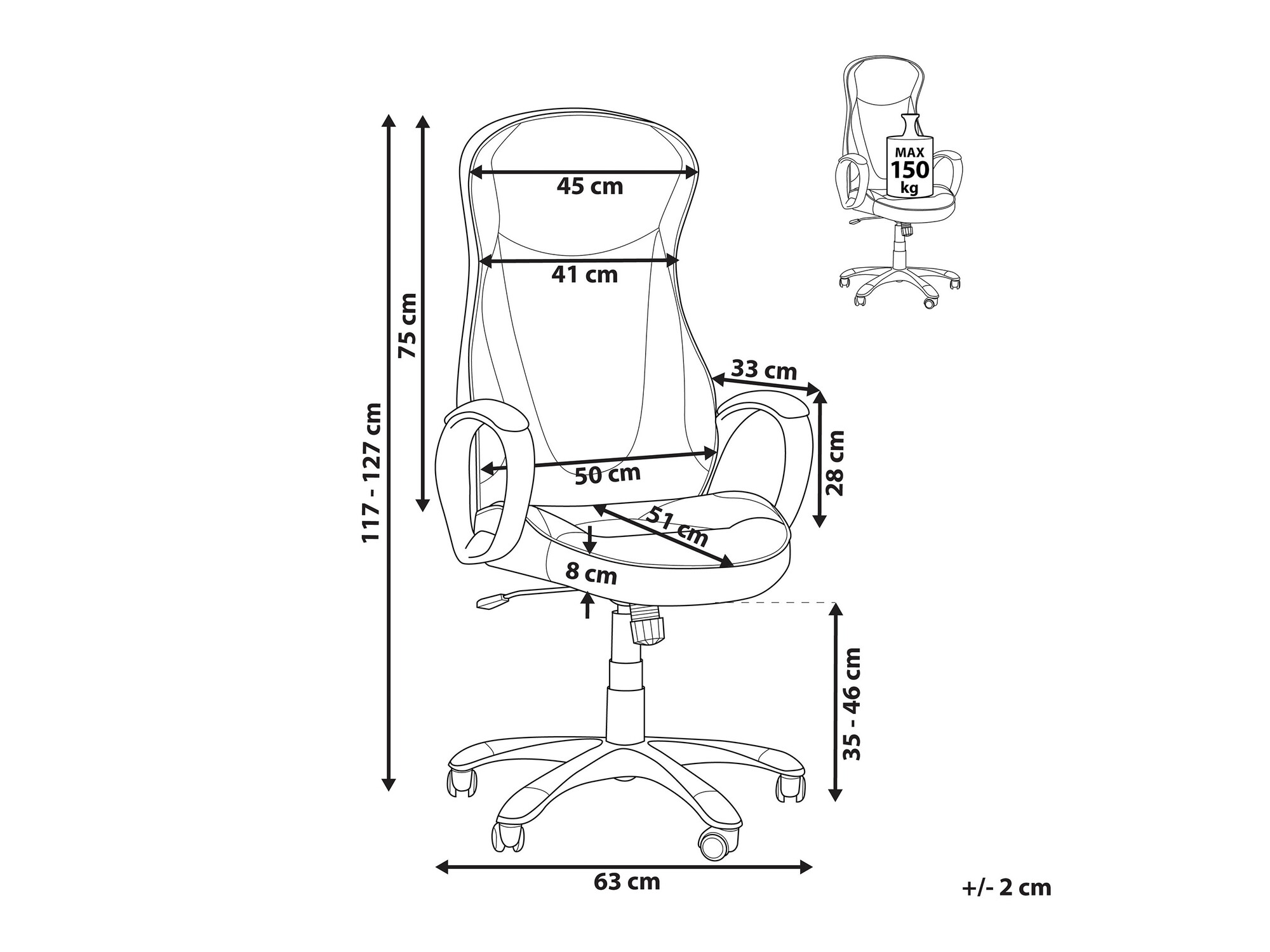 Biroja krēsls Berwyn 968