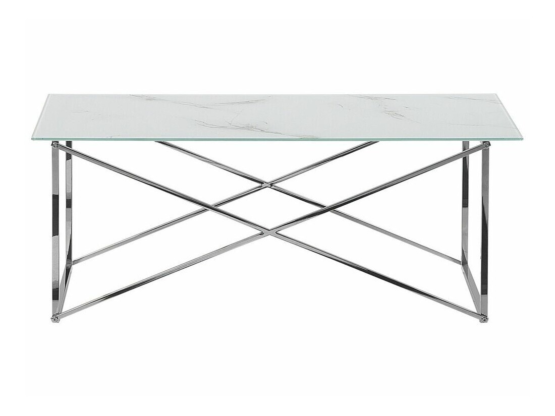 Журнальный столик Berwyn 981 (Белый мрамор + Серебряный)