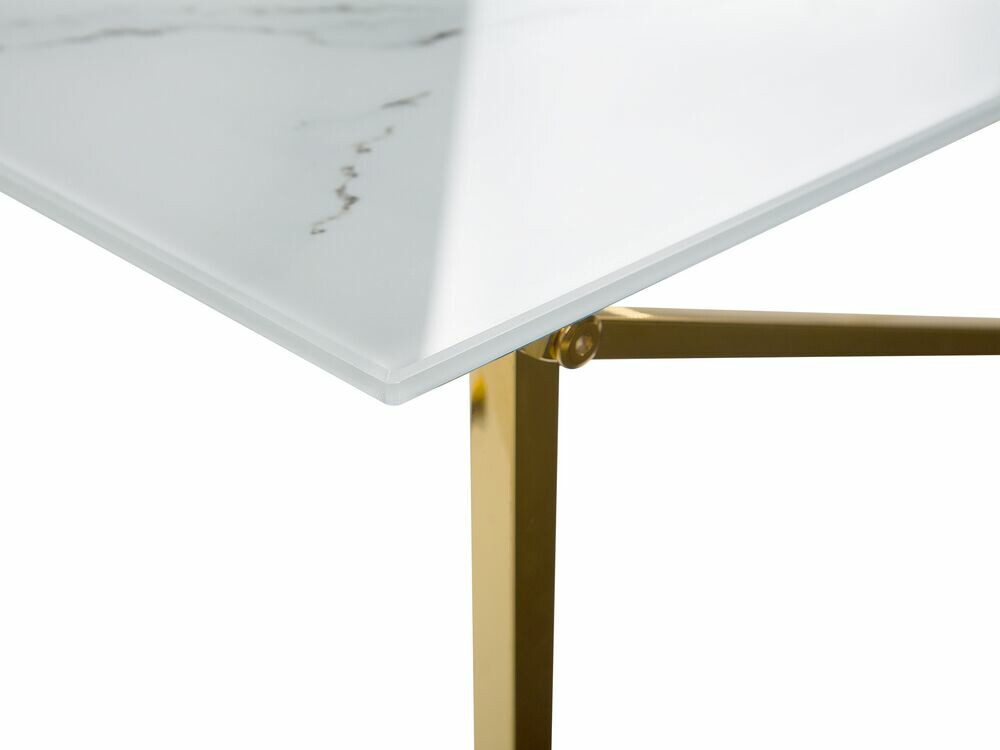 Žurnālu galdiņš Berwyn 981 (Balts marmors + Zelta)