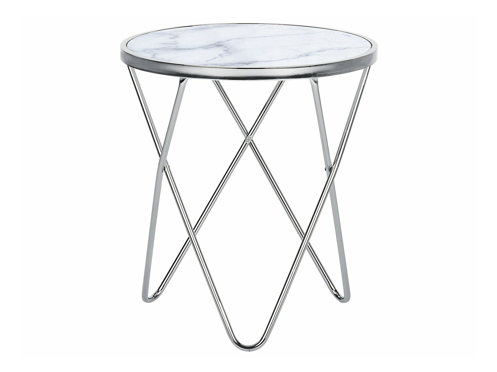 Kafijas galdiņš Berwyn 985 (Balts marmors + Sudraba)