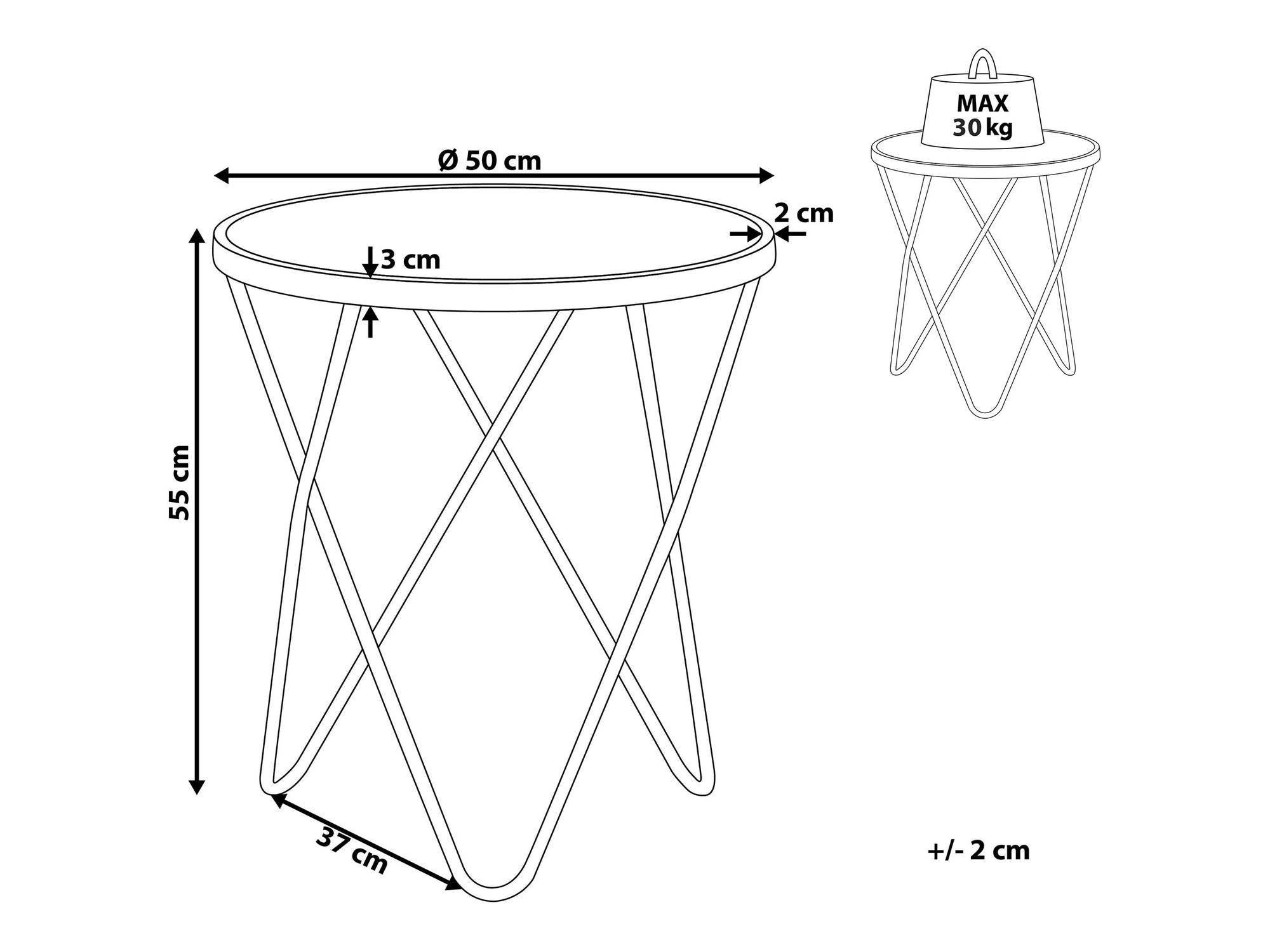 Kafijas galdiņš Berwyn 985 (Balts + Sudraba)