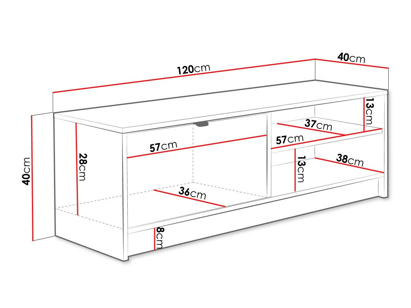 TV galds Comfivo Larmire 103 (Balts)