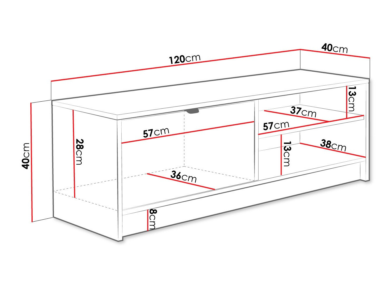 TV galds Comfivo Larmire 103 (Melns)