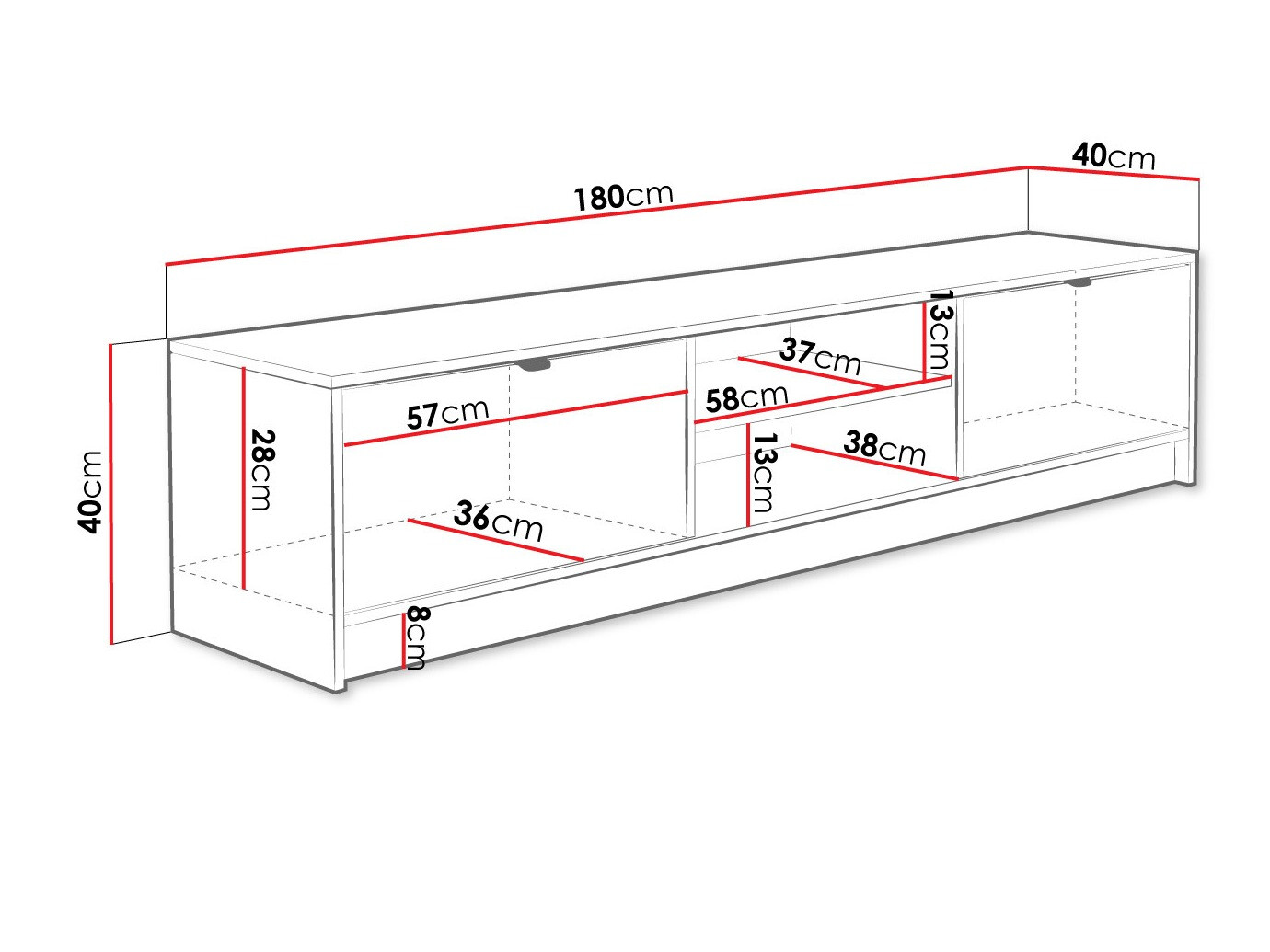 TV galds Comfivo Larmire 104 (Balts)