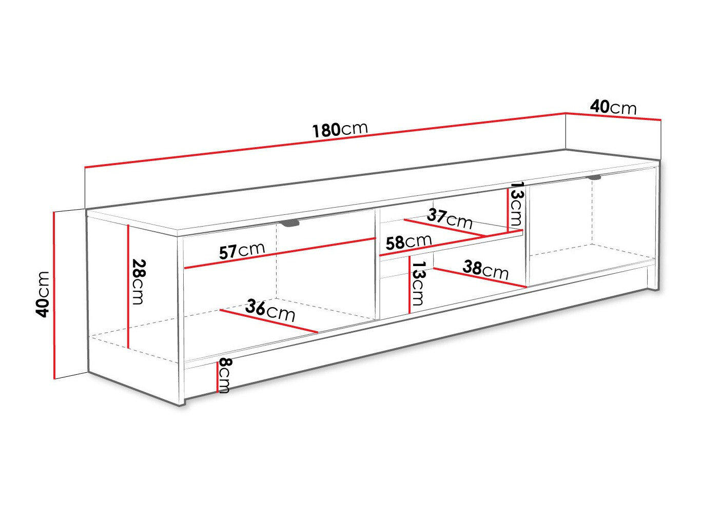 TV galds Comfivo Larmire 104 (Melns)