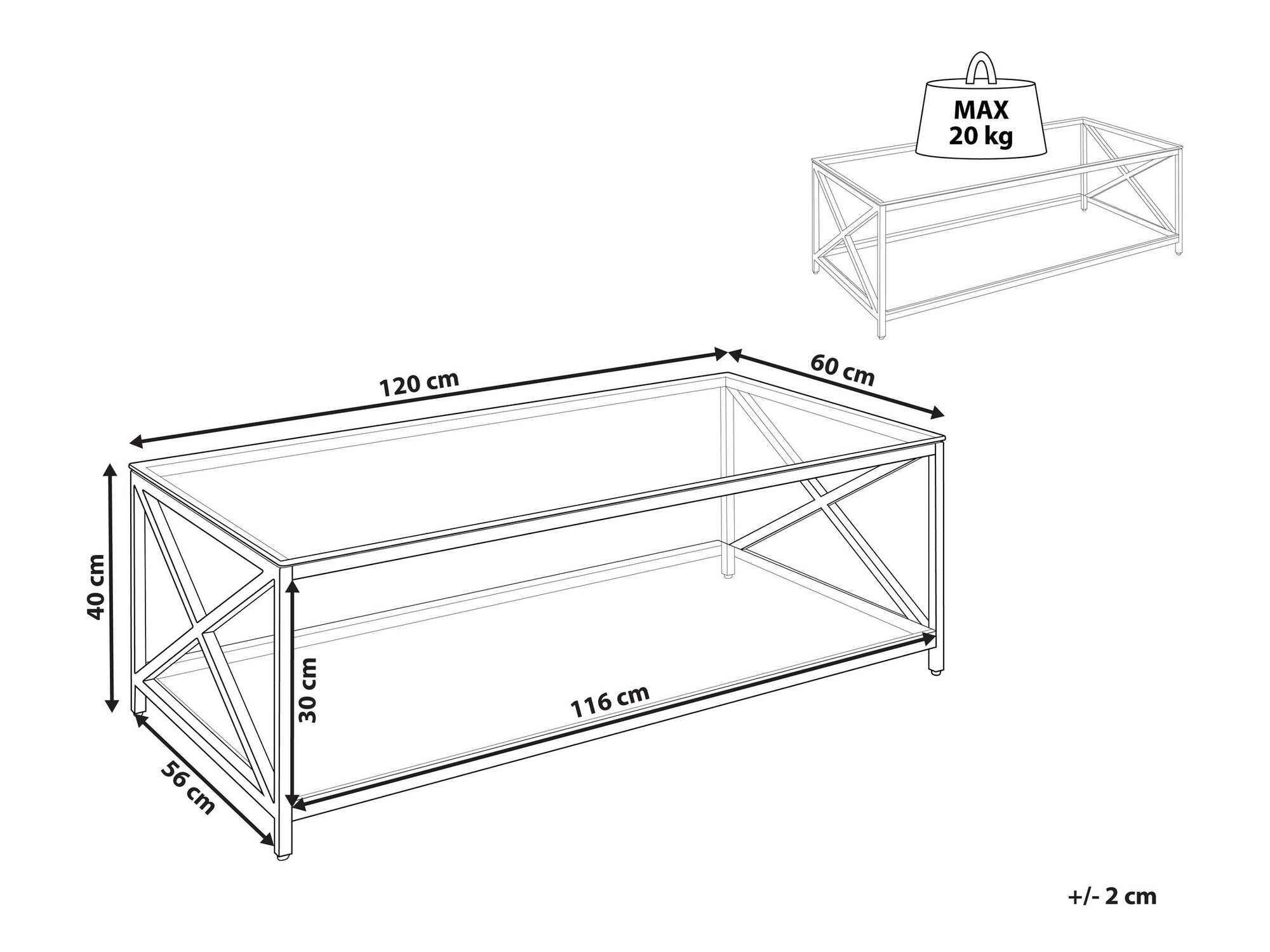 Žurnālu galdiņš Berwyn 1000