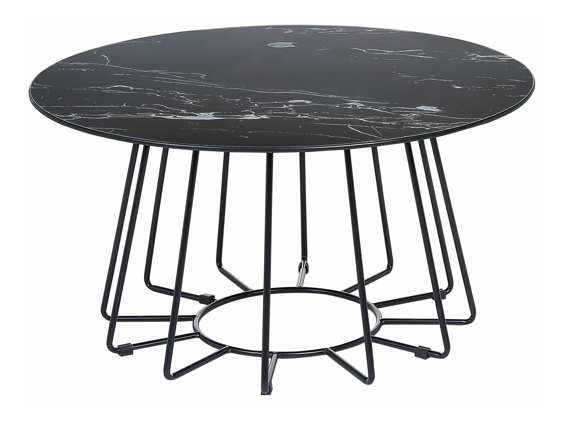 Žurnālu galdiņš Berwyn 988 (Melns + Melnais marmors)