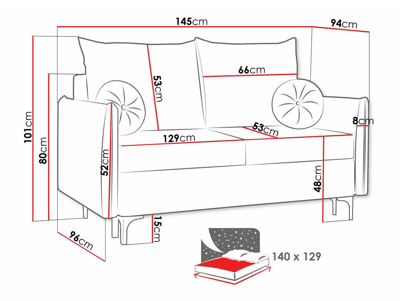 Dīvāns gulta Clovis 110 (Manila 02)