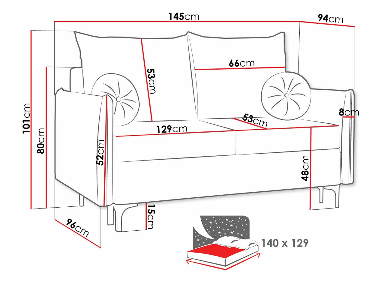 Dīvāns gulta Clovis 110 (Manila 16)