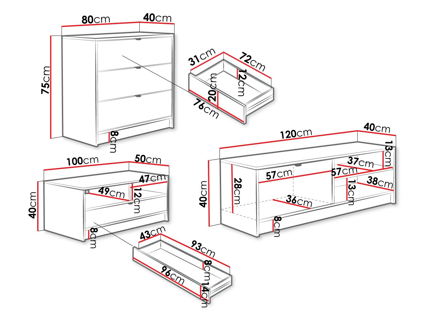 Набор для гостиной Comfivo Larmire 108 (Белый)