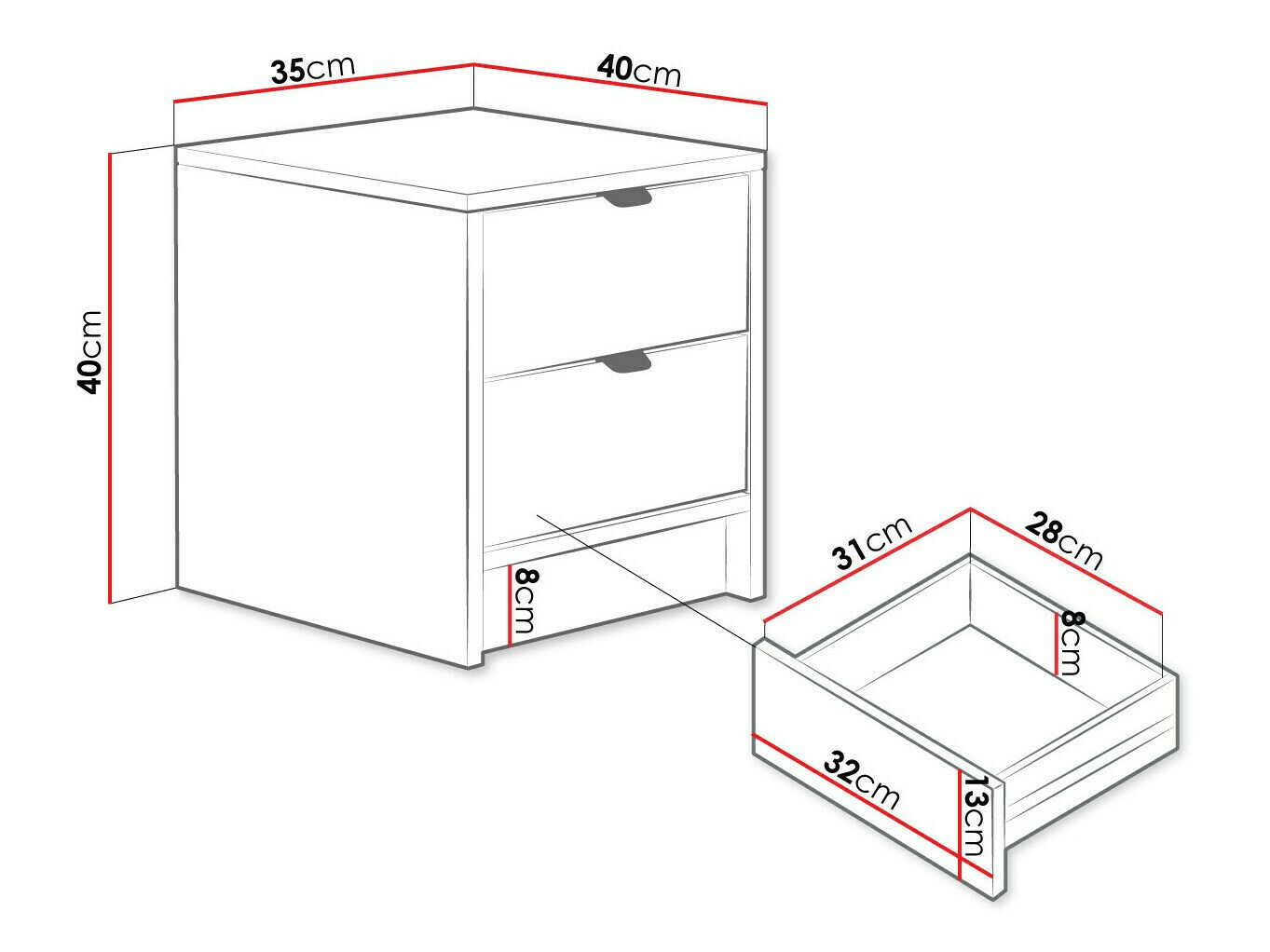 Naktsgaldiņš Comfivo Larmire 106 (Melns)