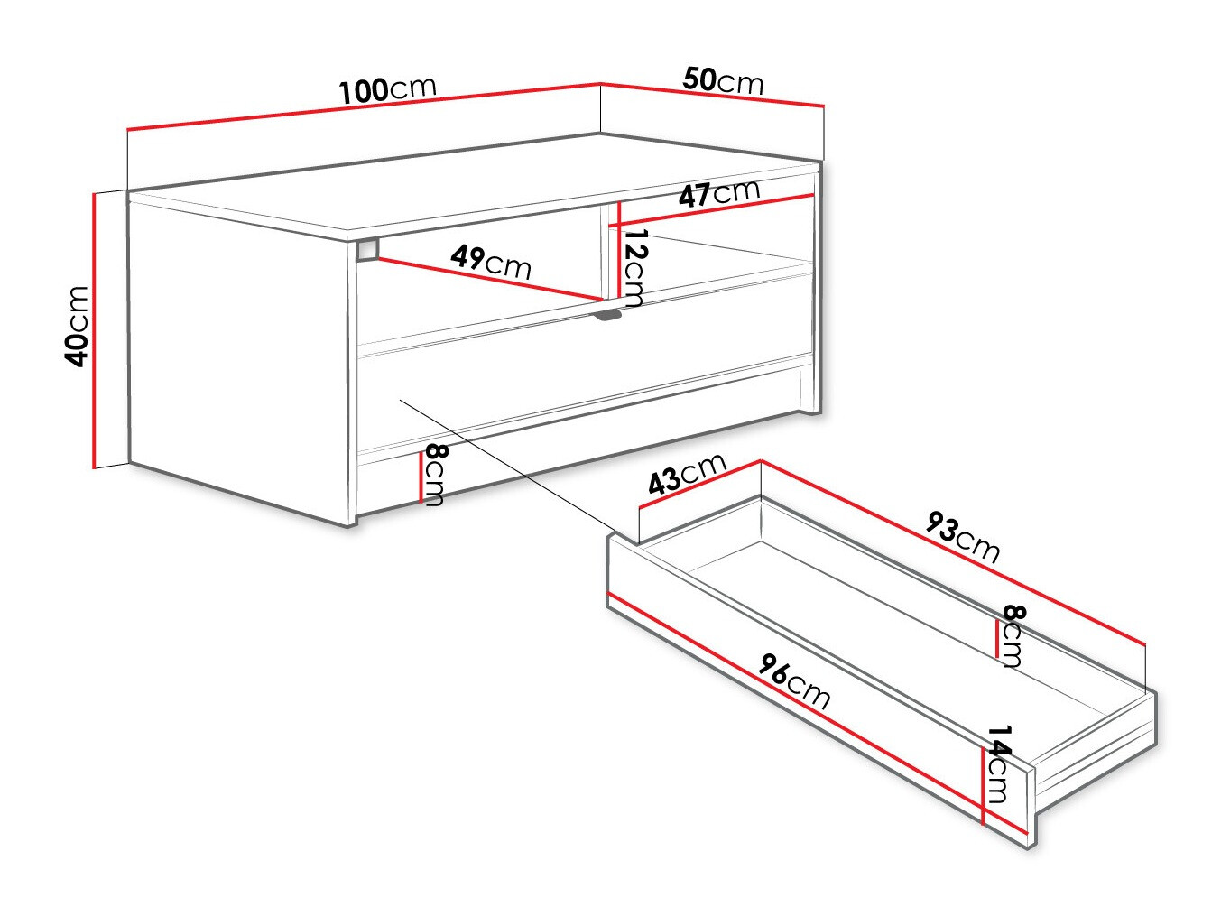 Žurnālu galdiņš Comfivo Larmire 105 (Balts)