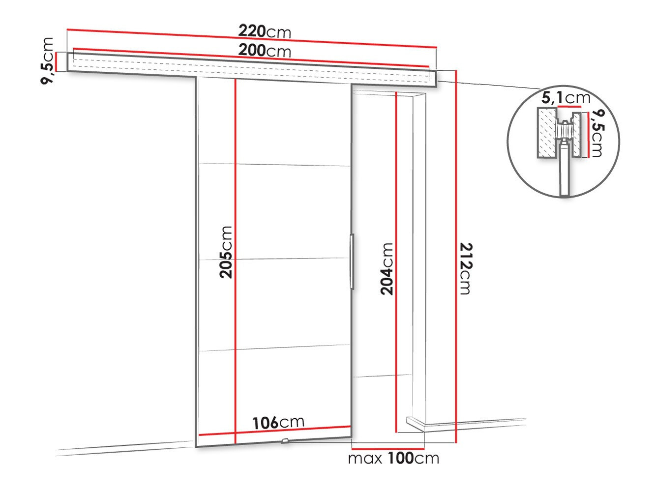 Bīdāmas durvis Dover 146 (Sonomas ozols)