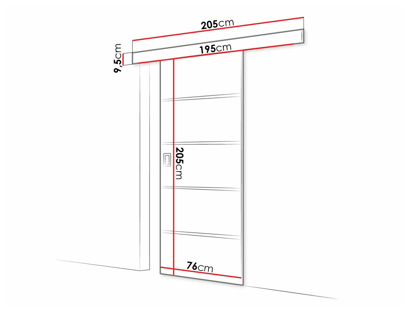 Bīdāmas durvis Dover 214 (Grafīts)