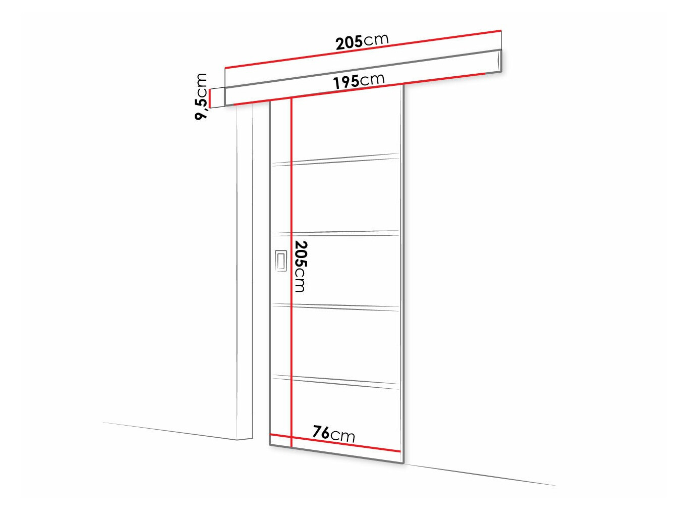 Bīdāmas durvis Dover 214 (Sonomas ozols)