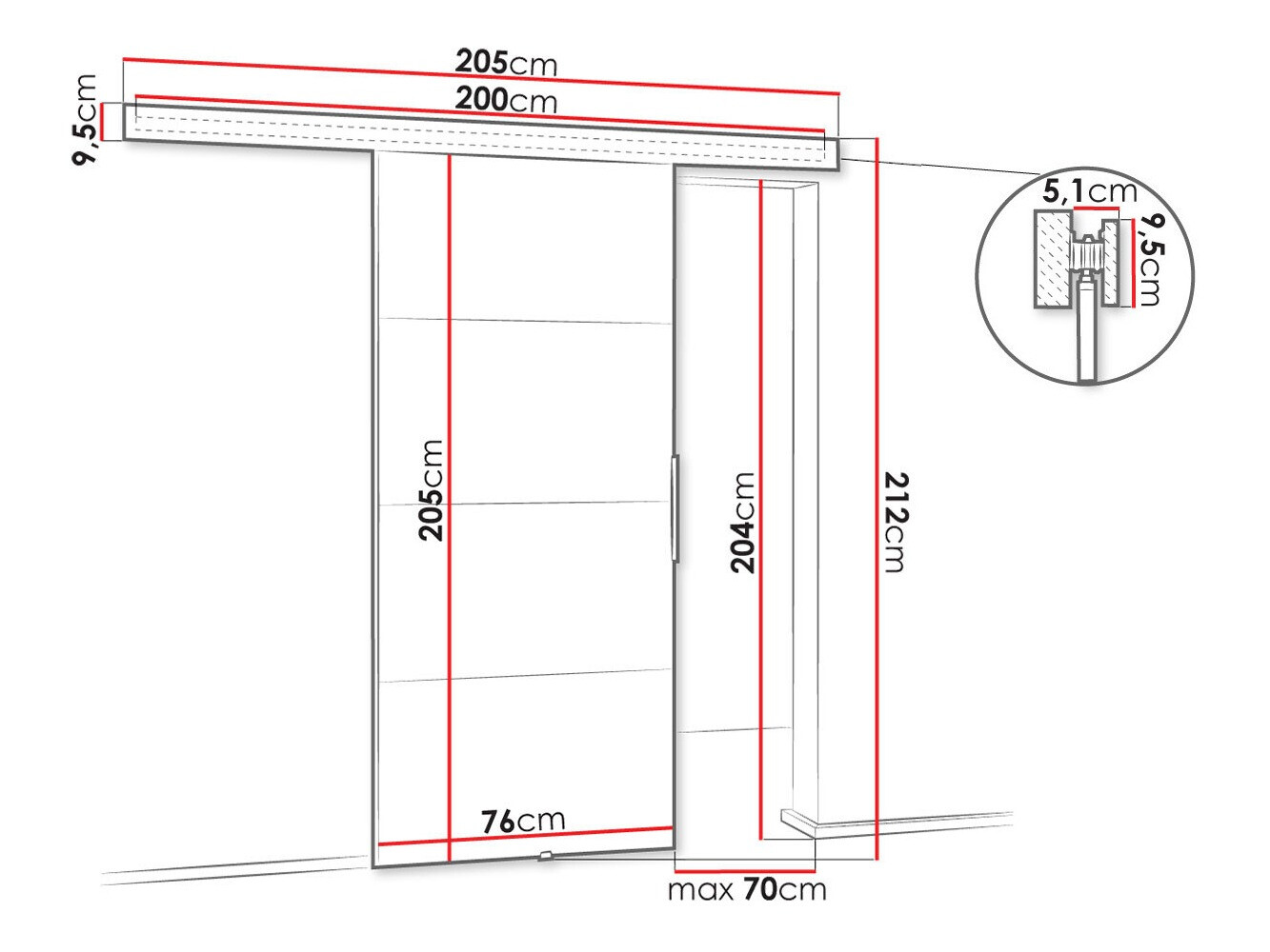 Bīdāmas durvis Dover 216 (Tumši pelni)