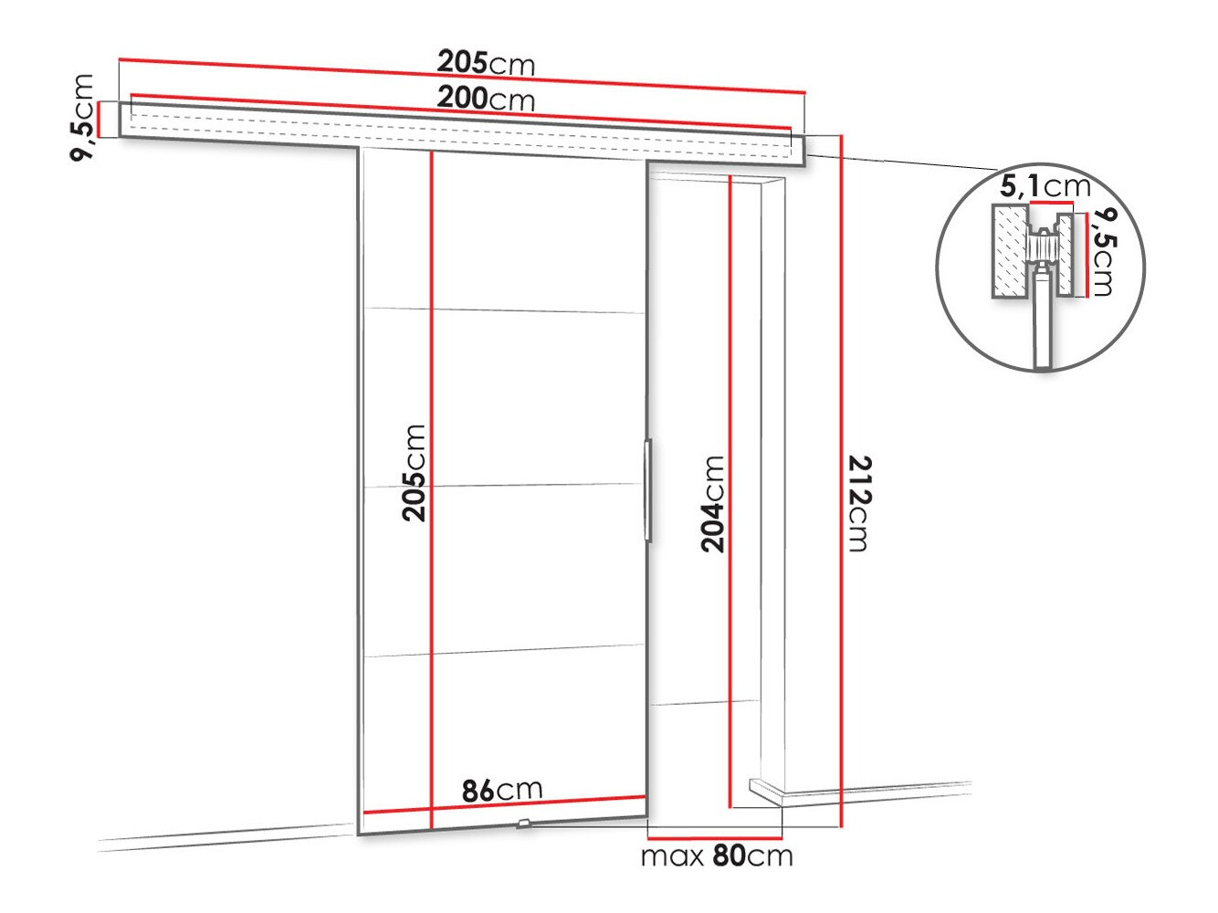 Раздвижные двери Dover 144 (Темный пепел)