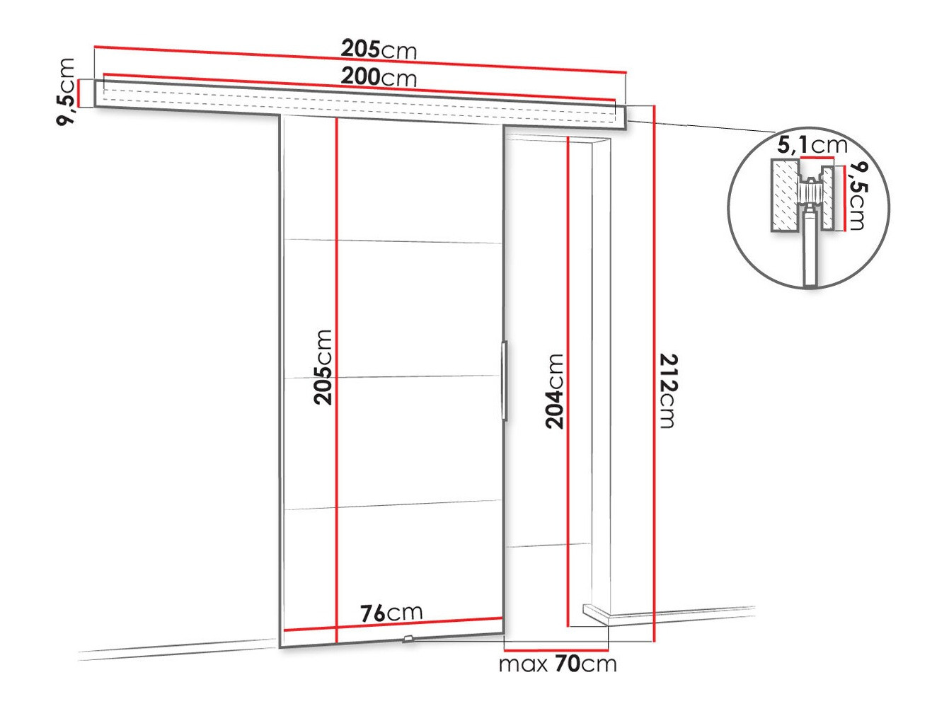 Раздвижные двери Dover 216 (Антрацит)