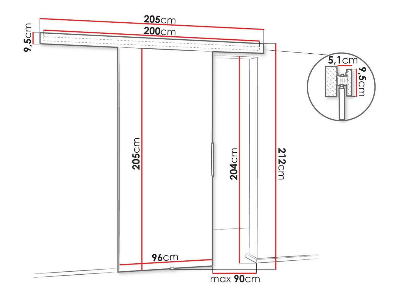 Bīdāmas durvis Dover 142 (Sonomas ozols)
