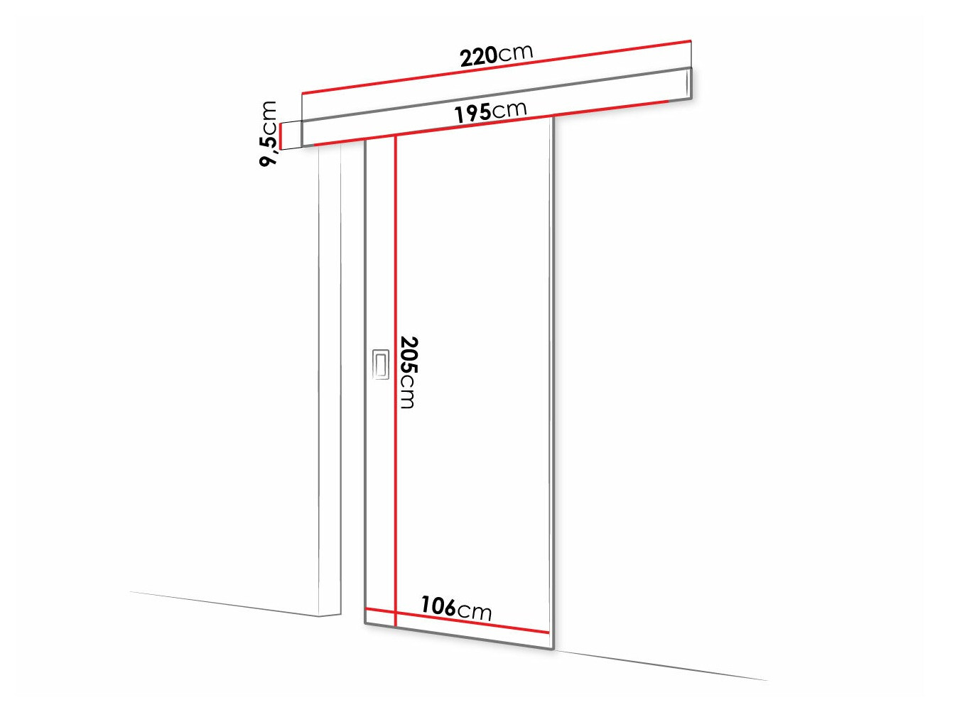 Bīdāmas durvis Dover 170 (Tumši pelni)