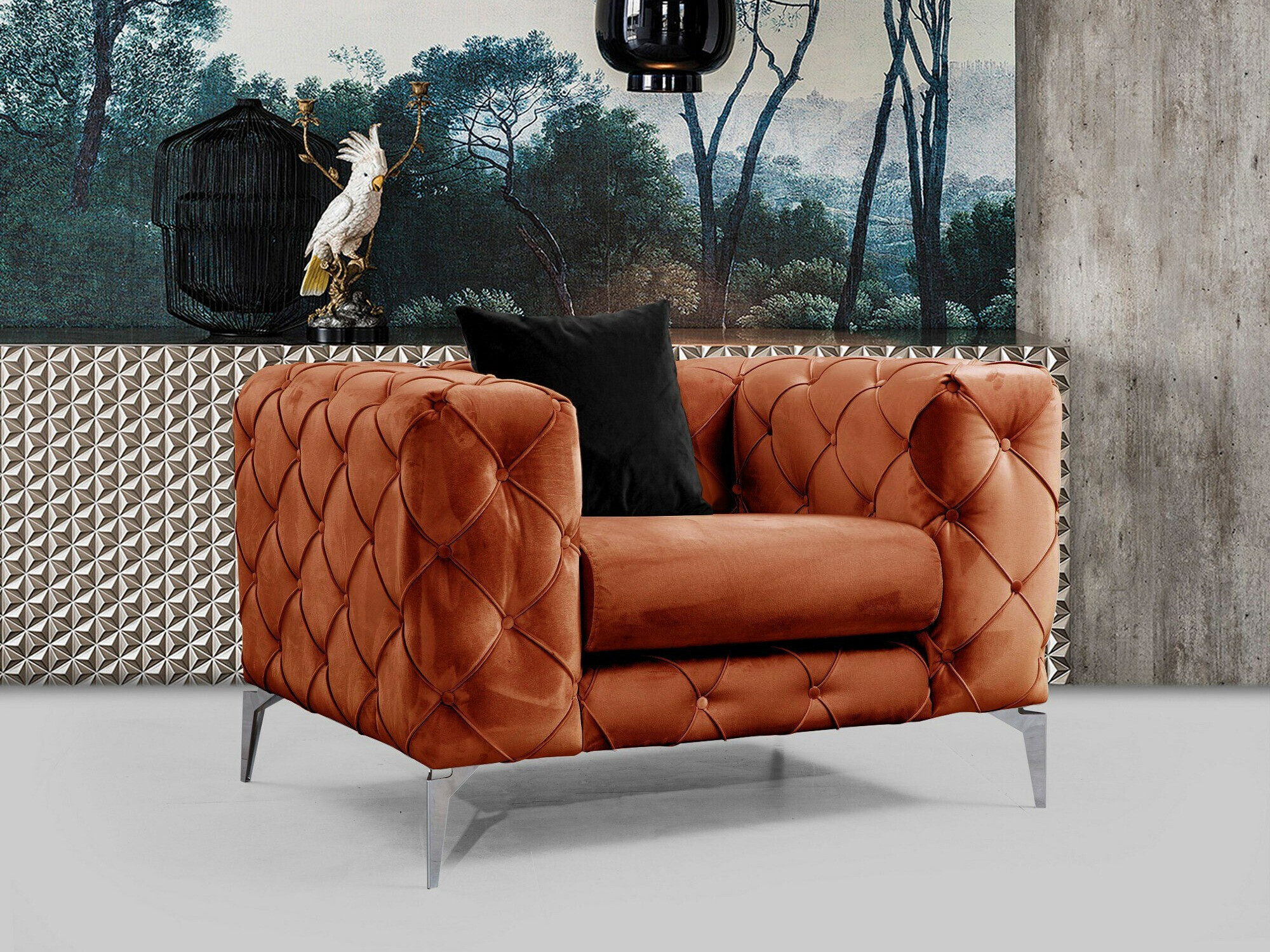 Chesterfield krēsls Altadena 358 (Oranžs)