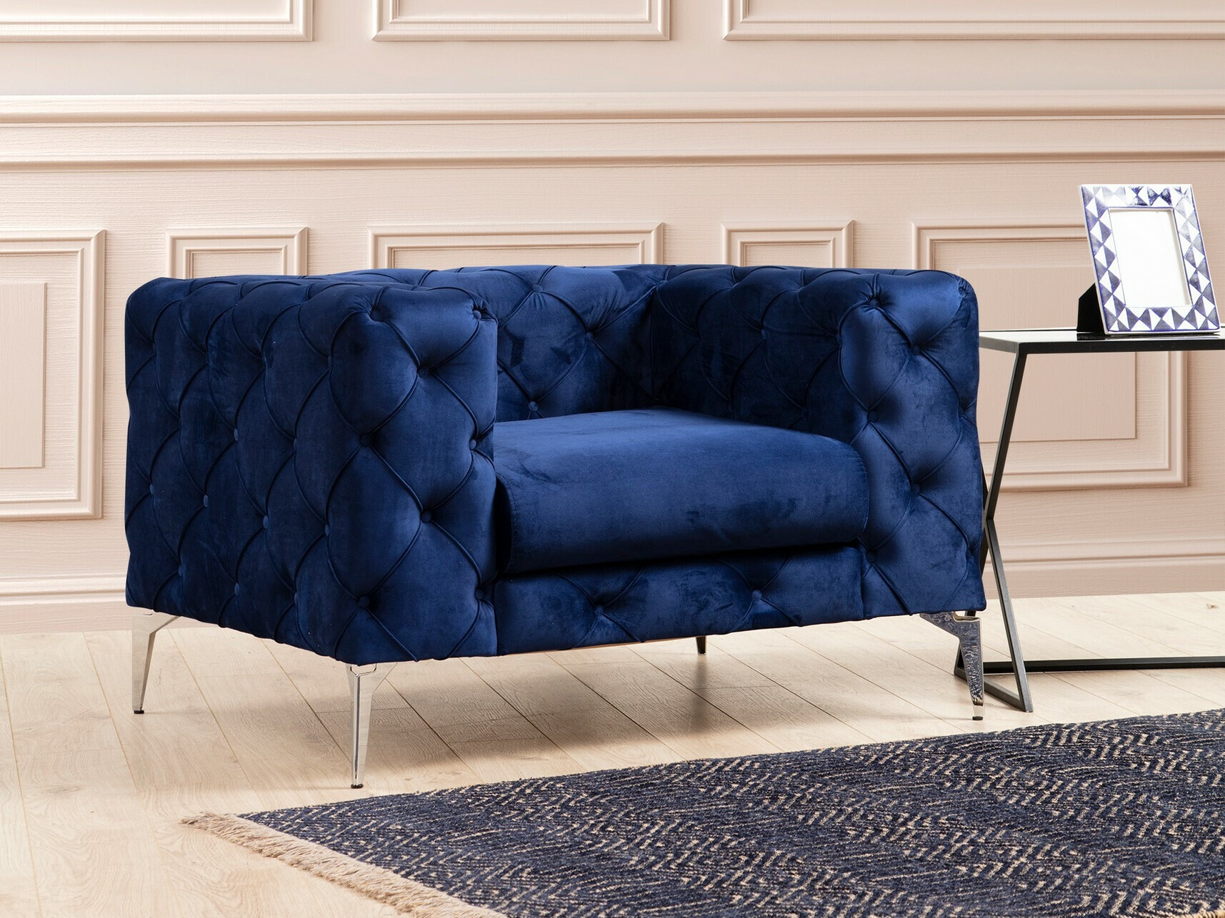 Chesterfield krēsls Altadena 358 (Tumši zils)