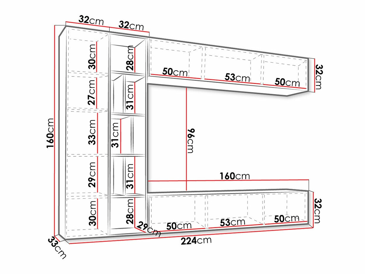 Набор для гостиной Comfivo 260 (Белый + Графит)