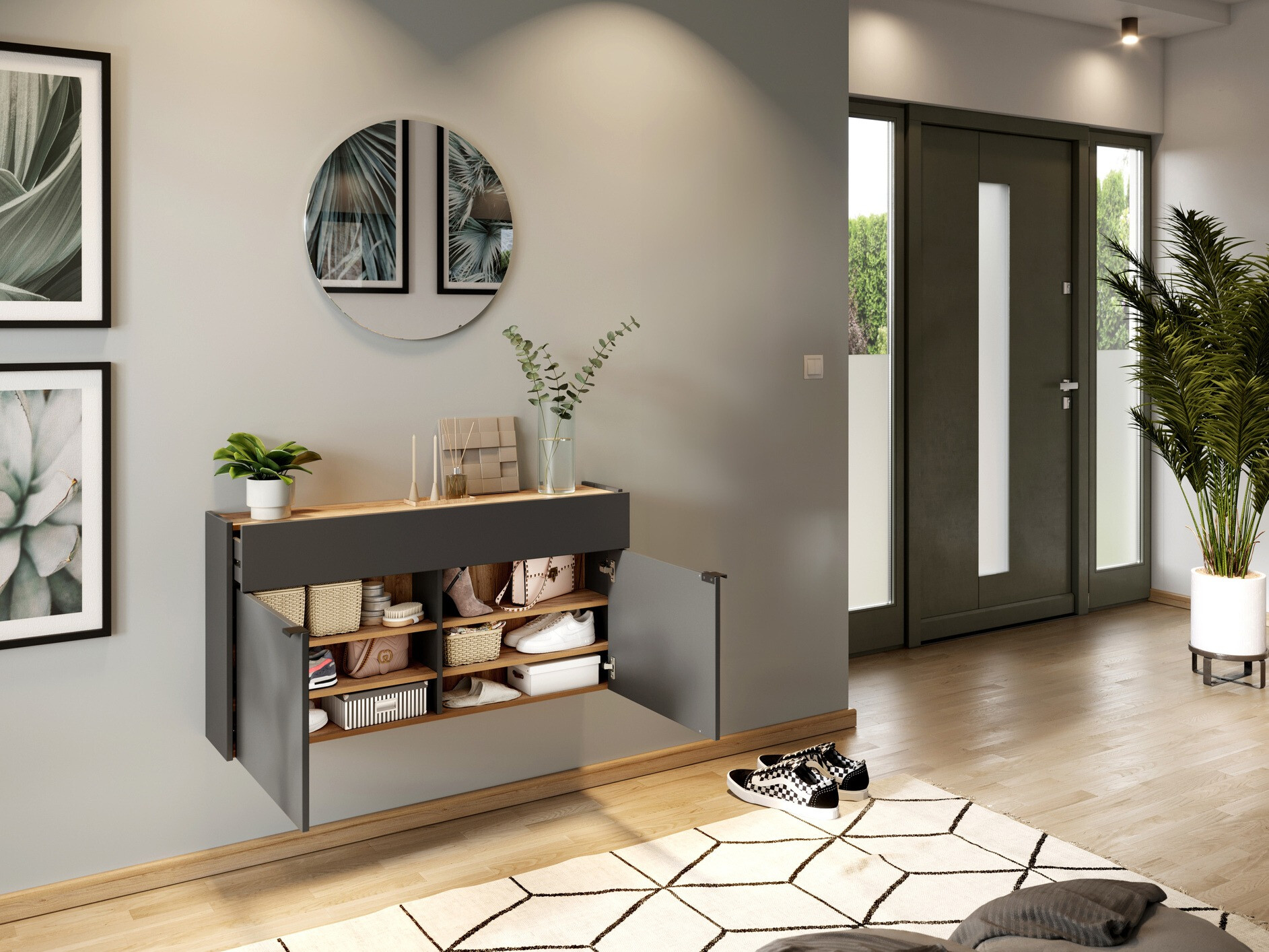 Priekšnama komplekts Cirsale 106 (Grafīts + Navarra ozols)