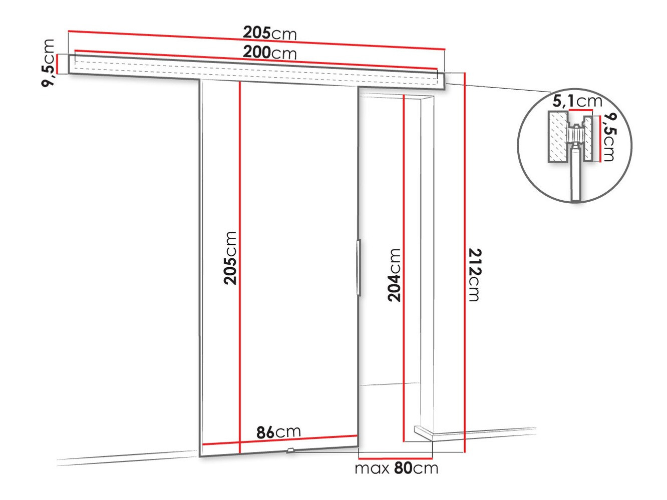 Раздвижные двери Dover 141 (Сонома Дуб)