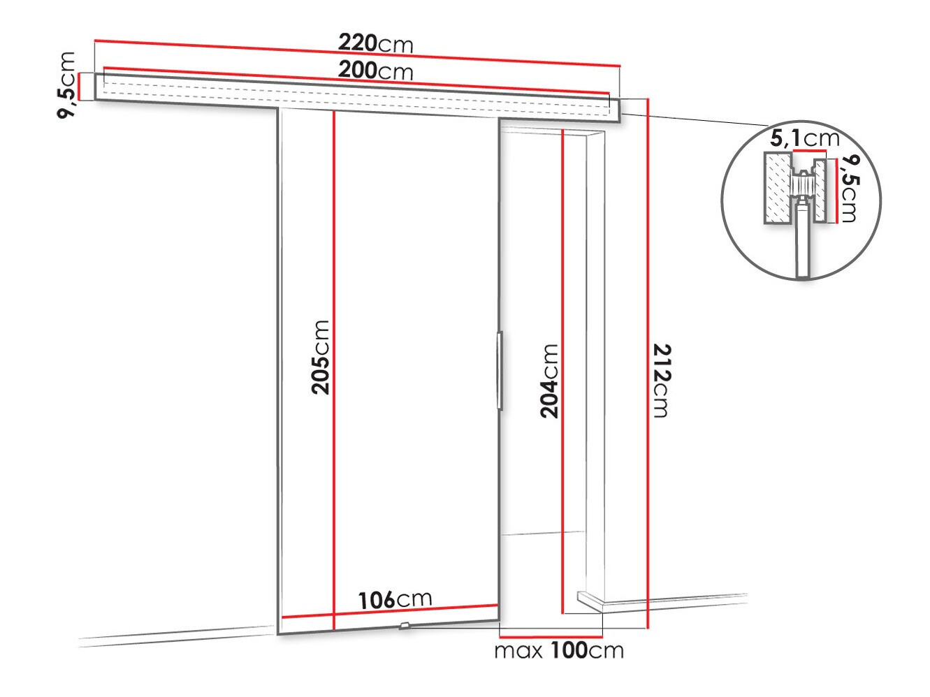 Раздвижные двери Dover 143 (Сонома Дуб)