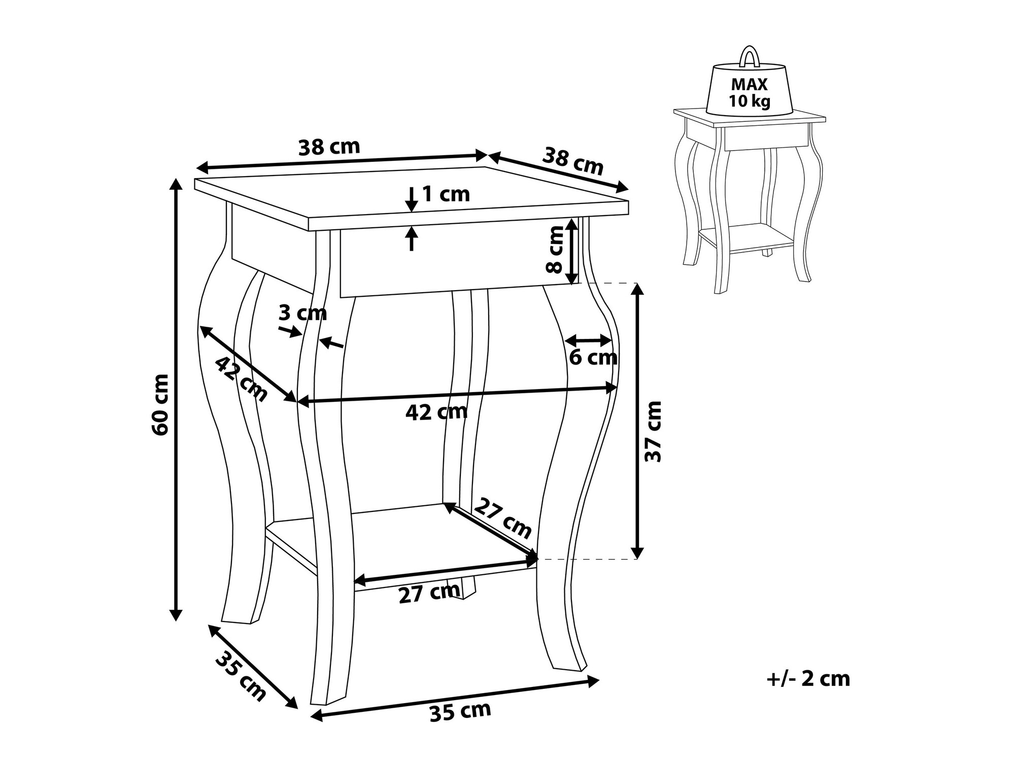 Kafijas galdiņš Berwyn 1063 (Balts)