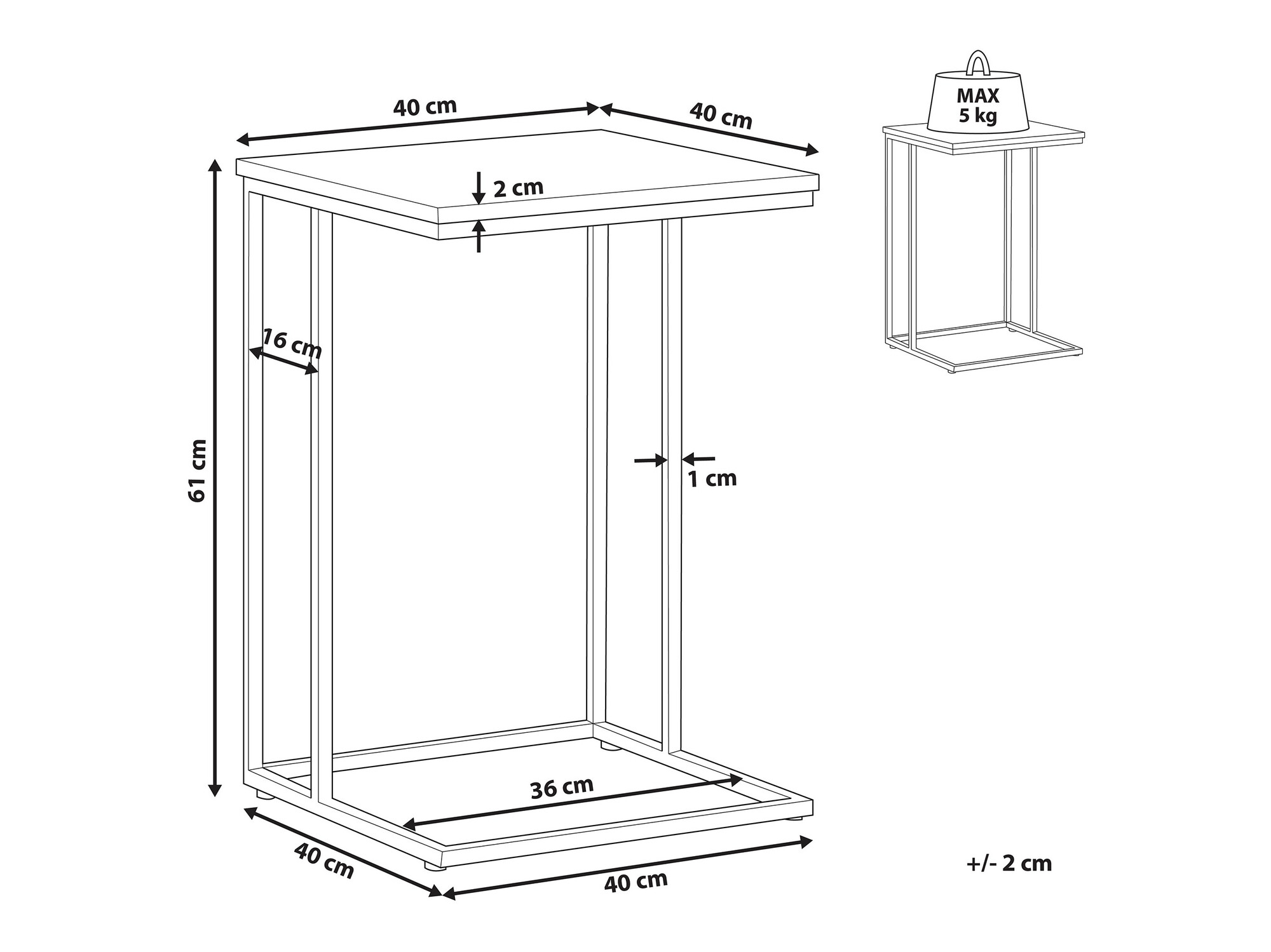 Кофейный столик Berwyn 1077 (Taupe + Чёрный)