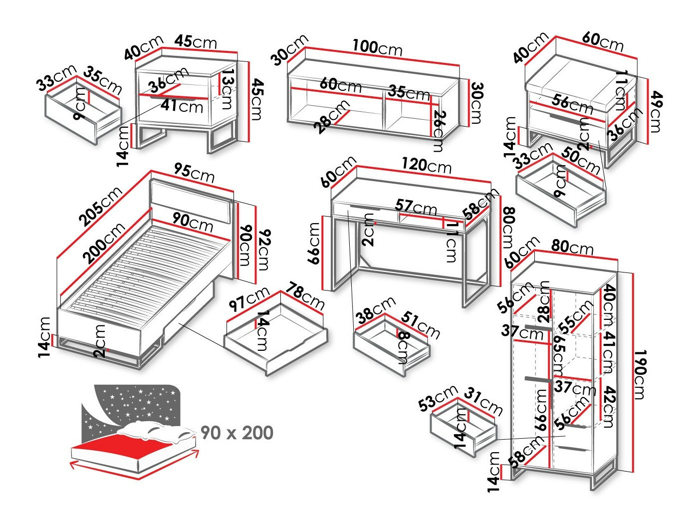 Мебельный гарнитур Romcama 111