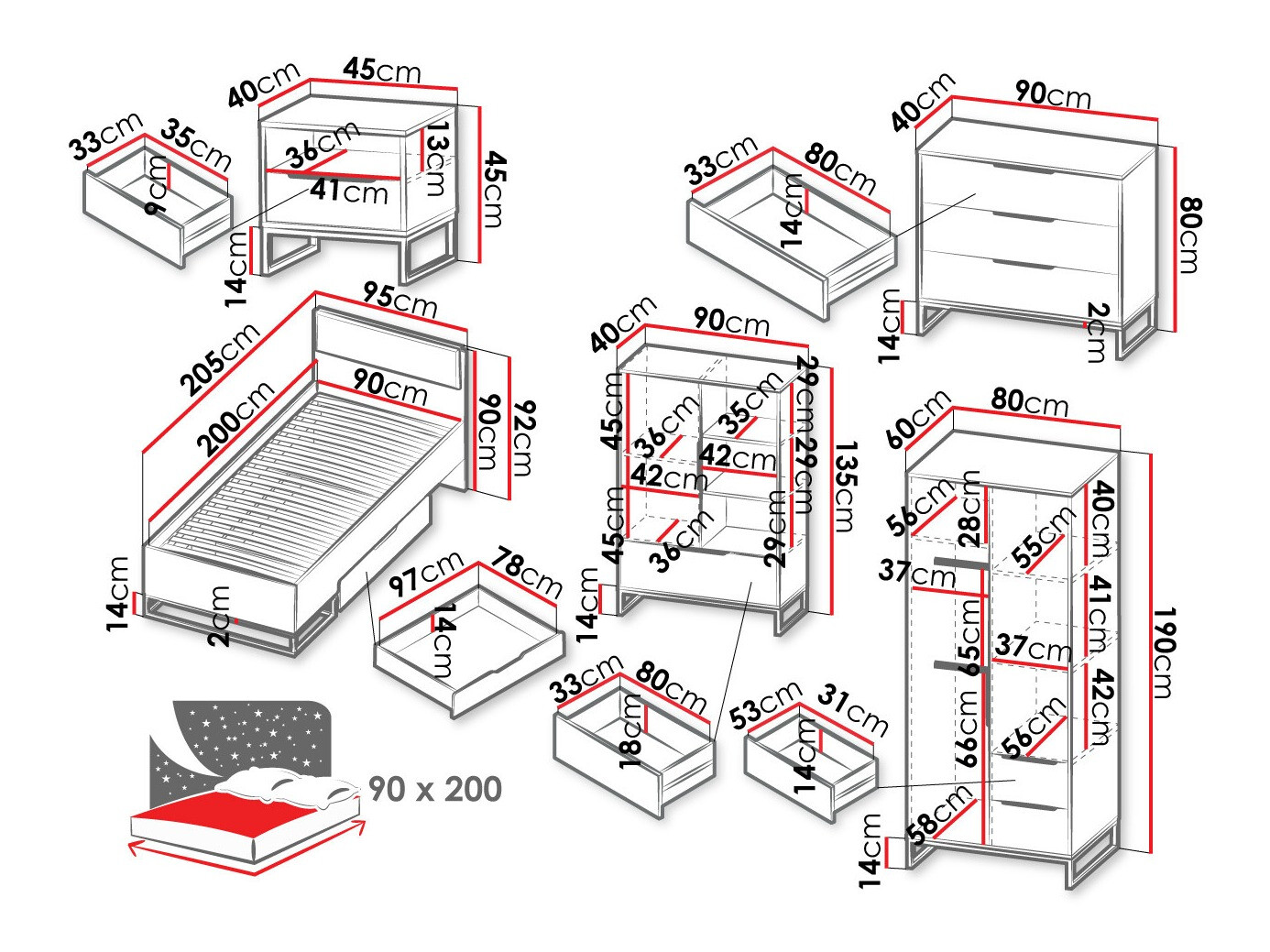 Спальный гарнитур Romcama 112