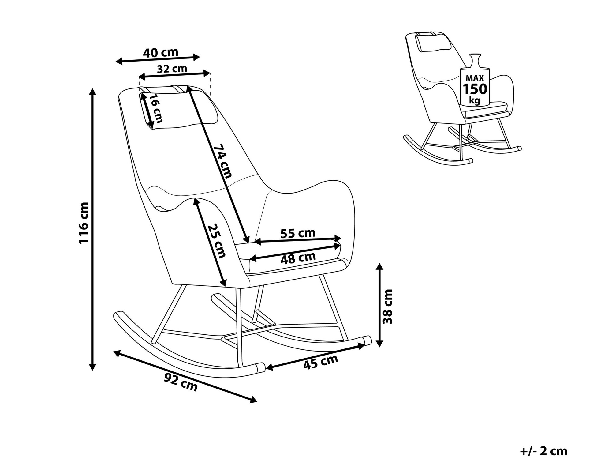 Šūpuļkrēsls Berwyn 1110 (Bēšs)