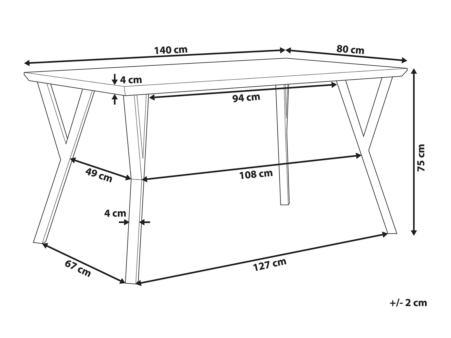 Cтол Berwyn 1145 (Чёрный + Темное дерево)