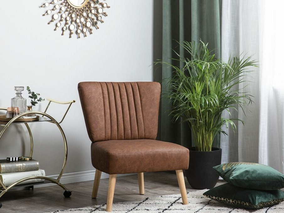 Кресло Berwyn 1131 (Темно-коричневый + Светлое дерево)